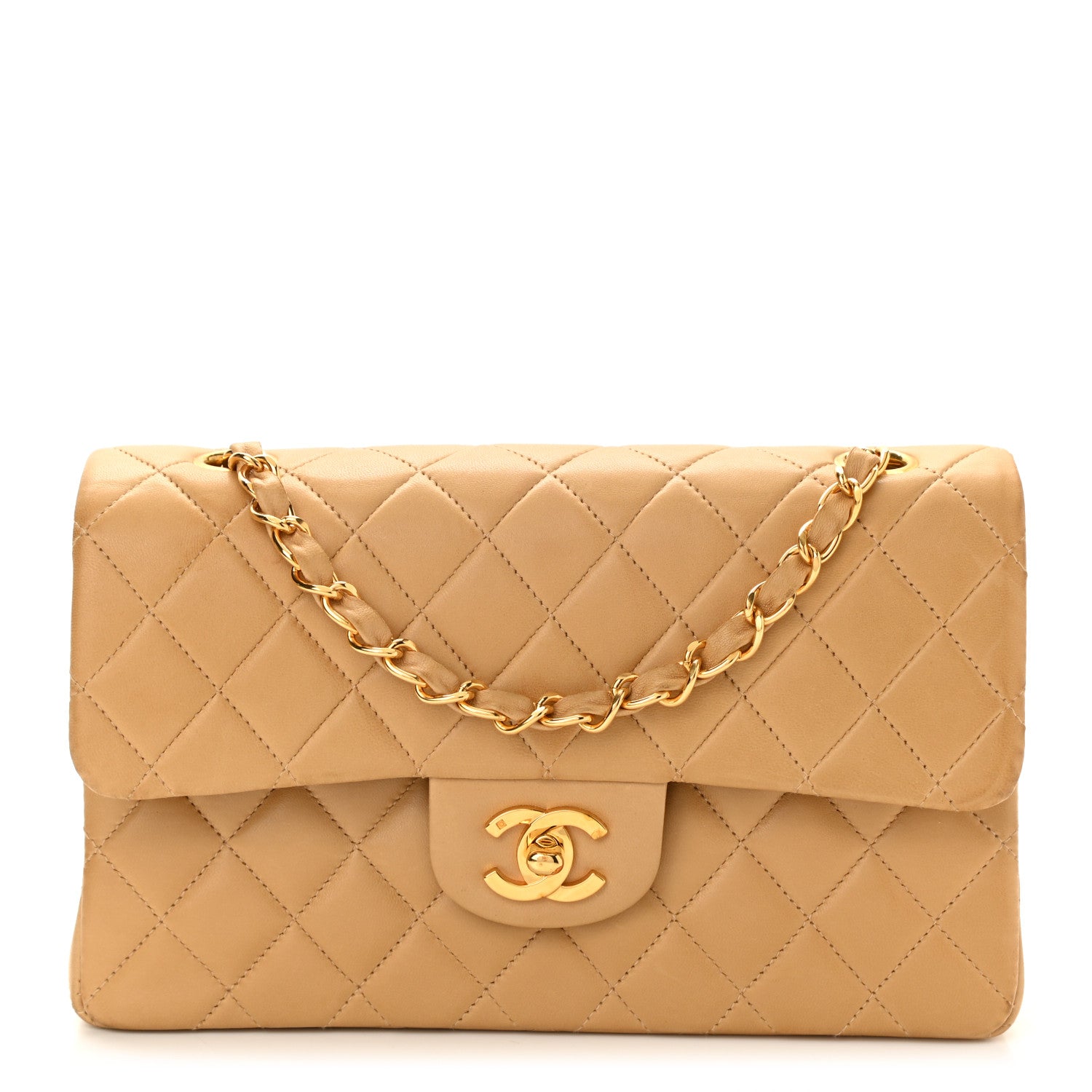 Chanel Lambskin Quilted Small Double Flap Beige 1 of 12