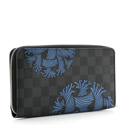 Louis Vuitton Damier Graphite Rope Zippy Organizer Wallet Blue 3 of 8