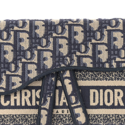 Christian Dior Oblique Slim Saddle Pouch Blue 8 of 11
