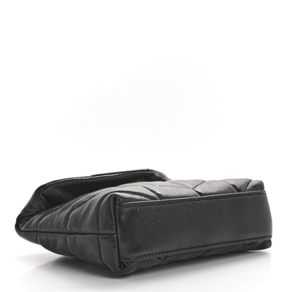 Saint Laurent Lambskin Monogram Loulou Puffer Pouch Clutch Black 5 of 9