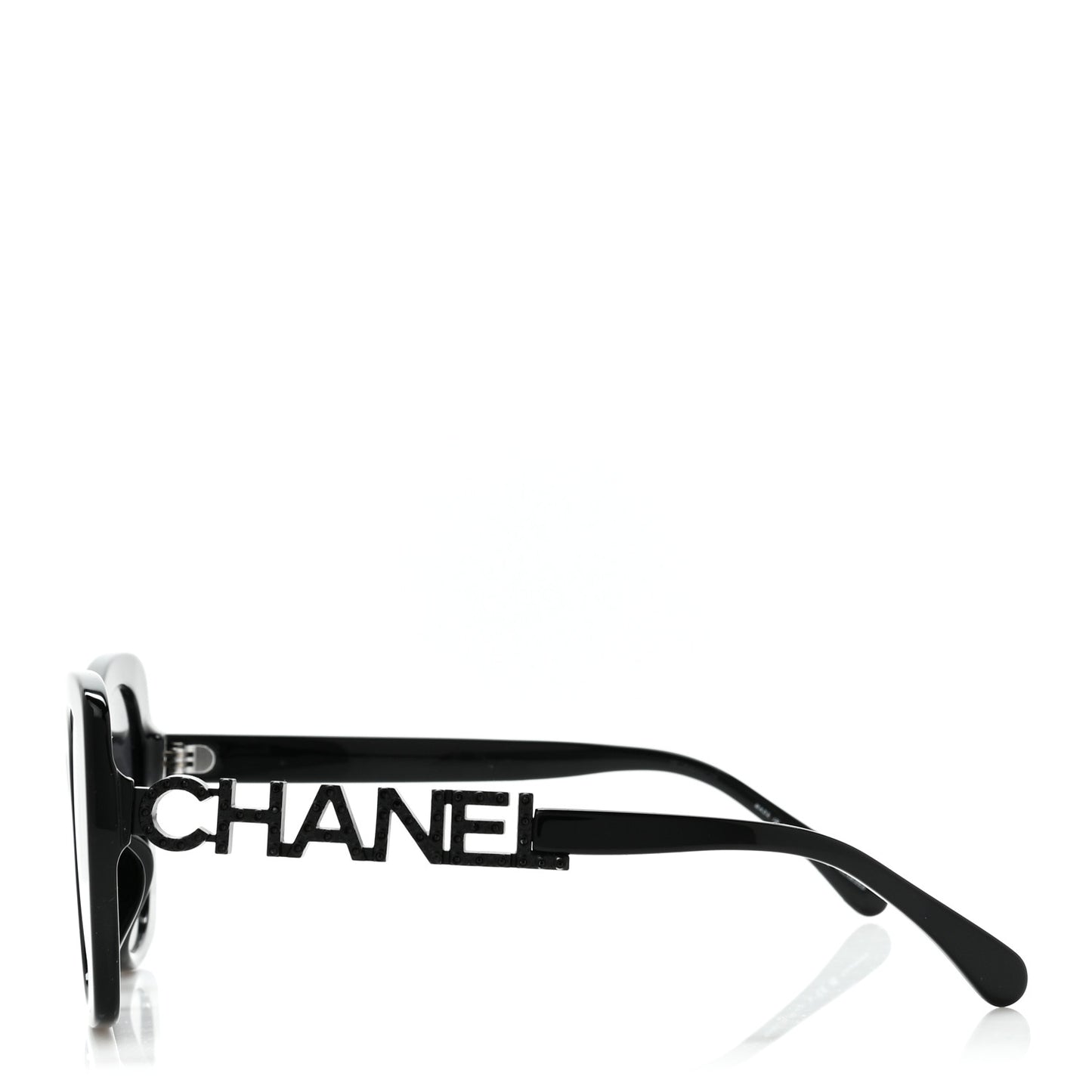 Acetate Strass Square Sunglasses 5422 Black