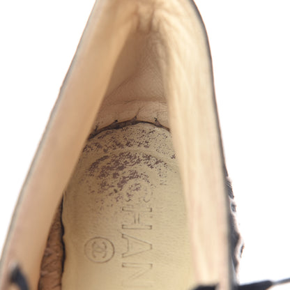 Chanel Lambskin Canvas Cap Toe Lace Up Espadrilles 35 Black 13 of 20