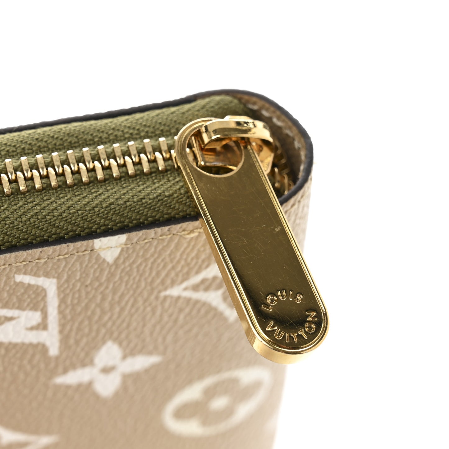 Monogram Giant Zippy Wallet Kaki White