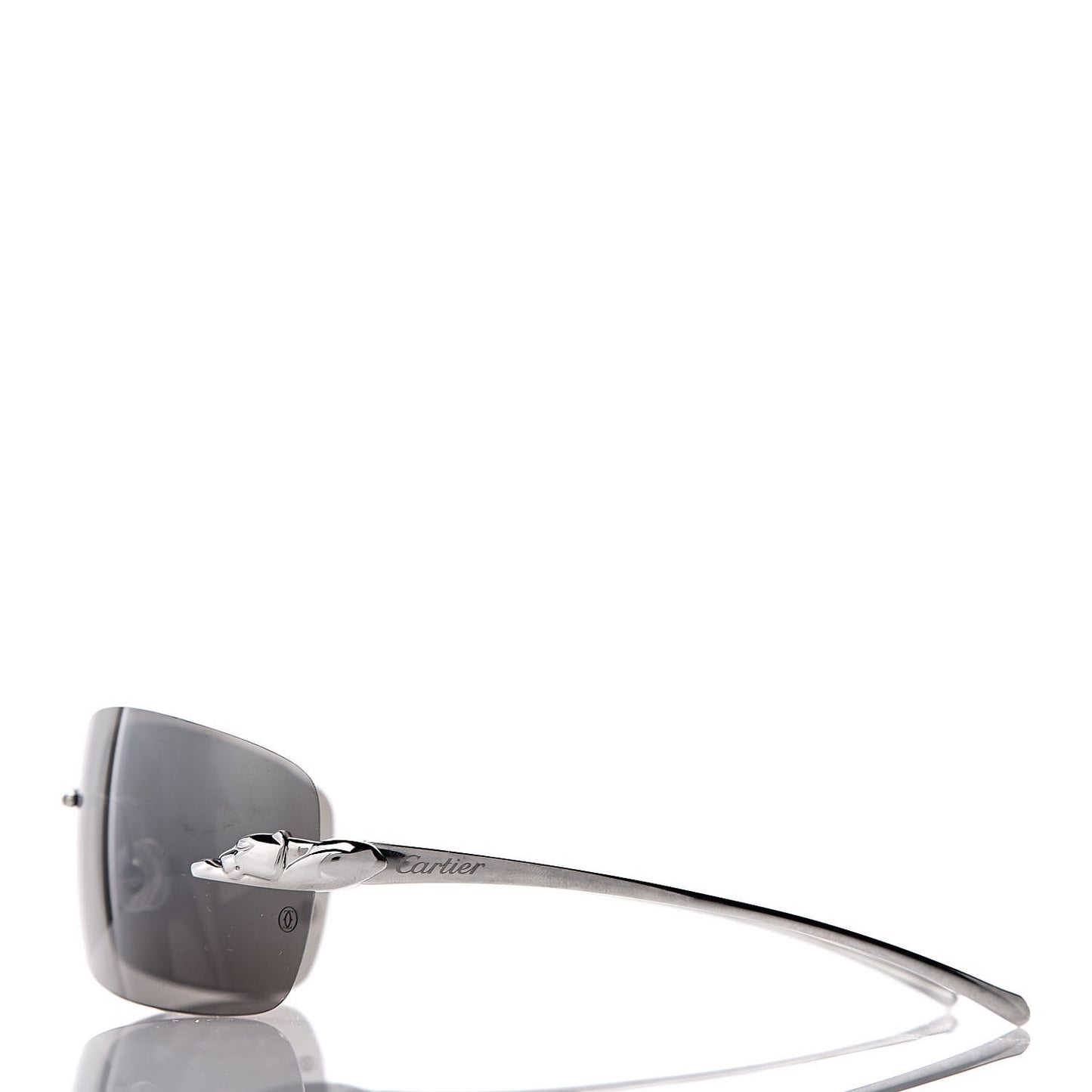 Panthere De Square Sunglasses Black Silver