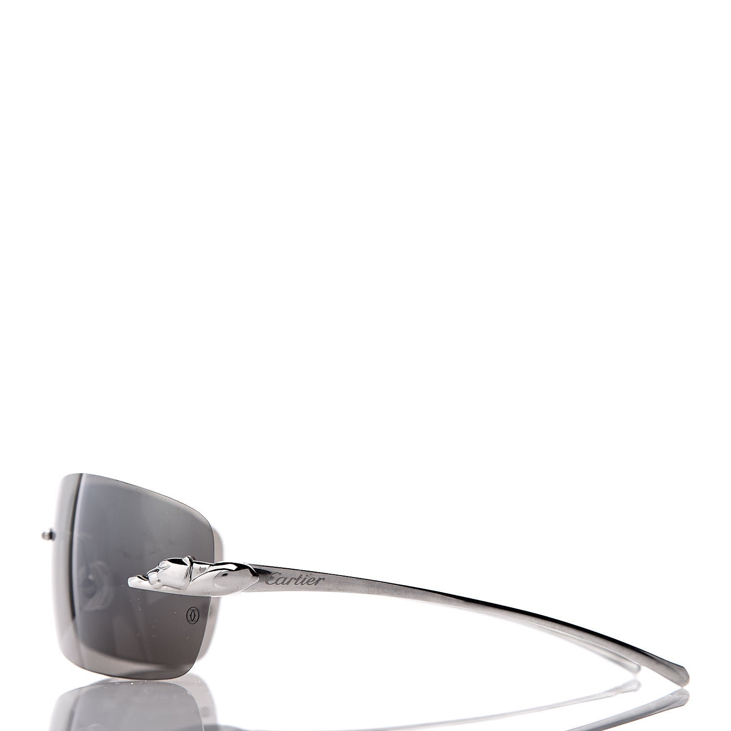 Cartier Panthere De Square Sunglasses Black Silver 3 of 8