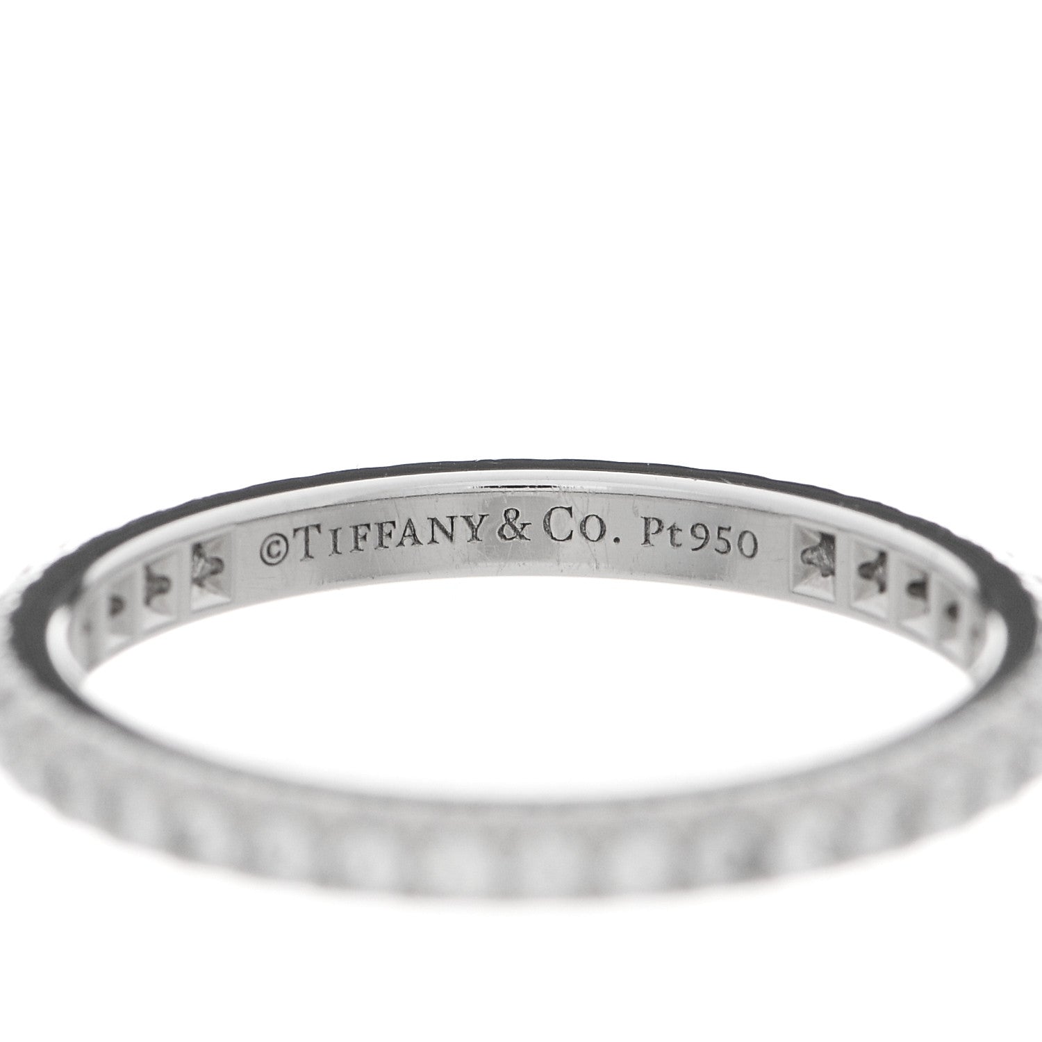 Tiffany Platinum Diamond .31ctw Soleste Eternity Band Ring 48 4.5 3 of 3