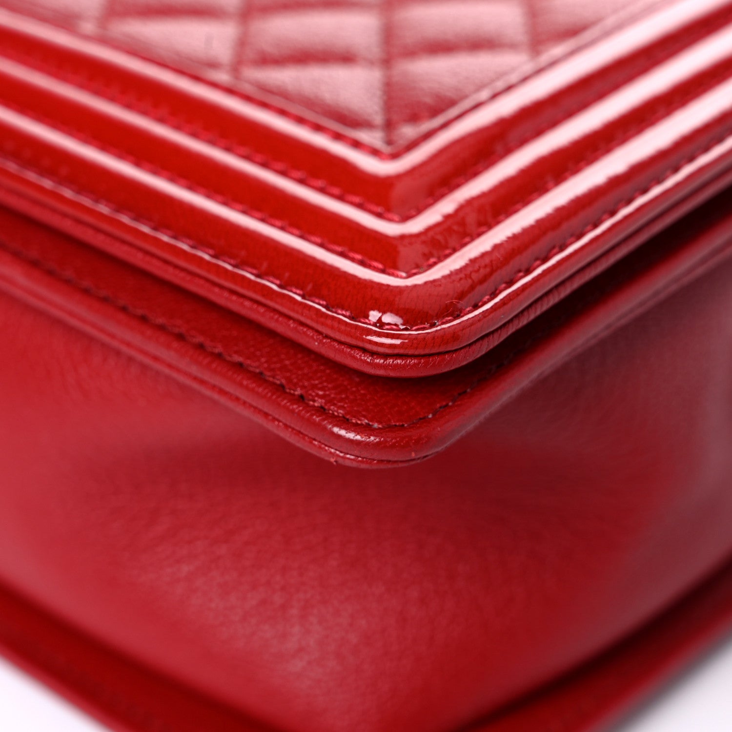 Chanel Patent Goatskin Quilted New Medium Boy Flap Red 9 of 14