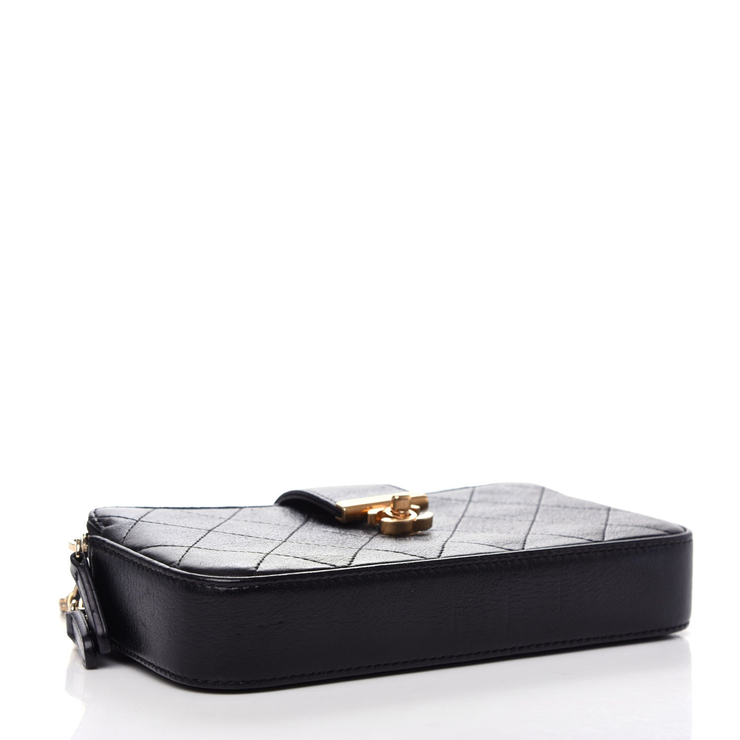 Chanel Goatskin Quilted CC Clutch With Chain Black 4 of 11