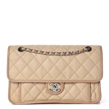 Chanel Caviar Quilted Large French Riviera Flap Beige 1 of 20