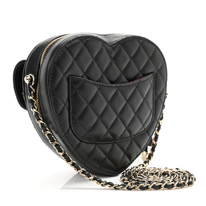 Chanel Lambskin Quilted CC In Love Heart Bag Black 3 of 9