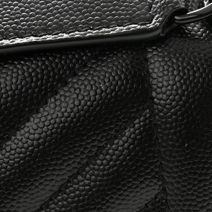 Saint Laurent Grain De Poudre Textured Mixed Matelasse Triquilt Medium Monogram Monochrome Satchel Black 11 of 11