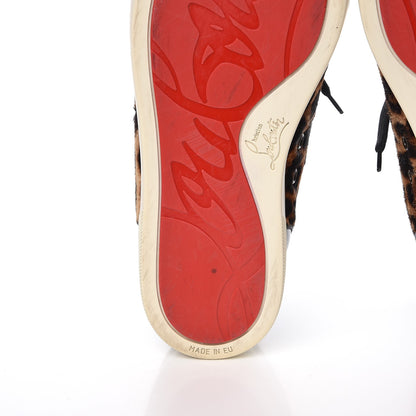 Christian Louboutin Men's Pony Hair Spikes Orlato Flat Sneakers 42.5 Leopard 10 of 13
