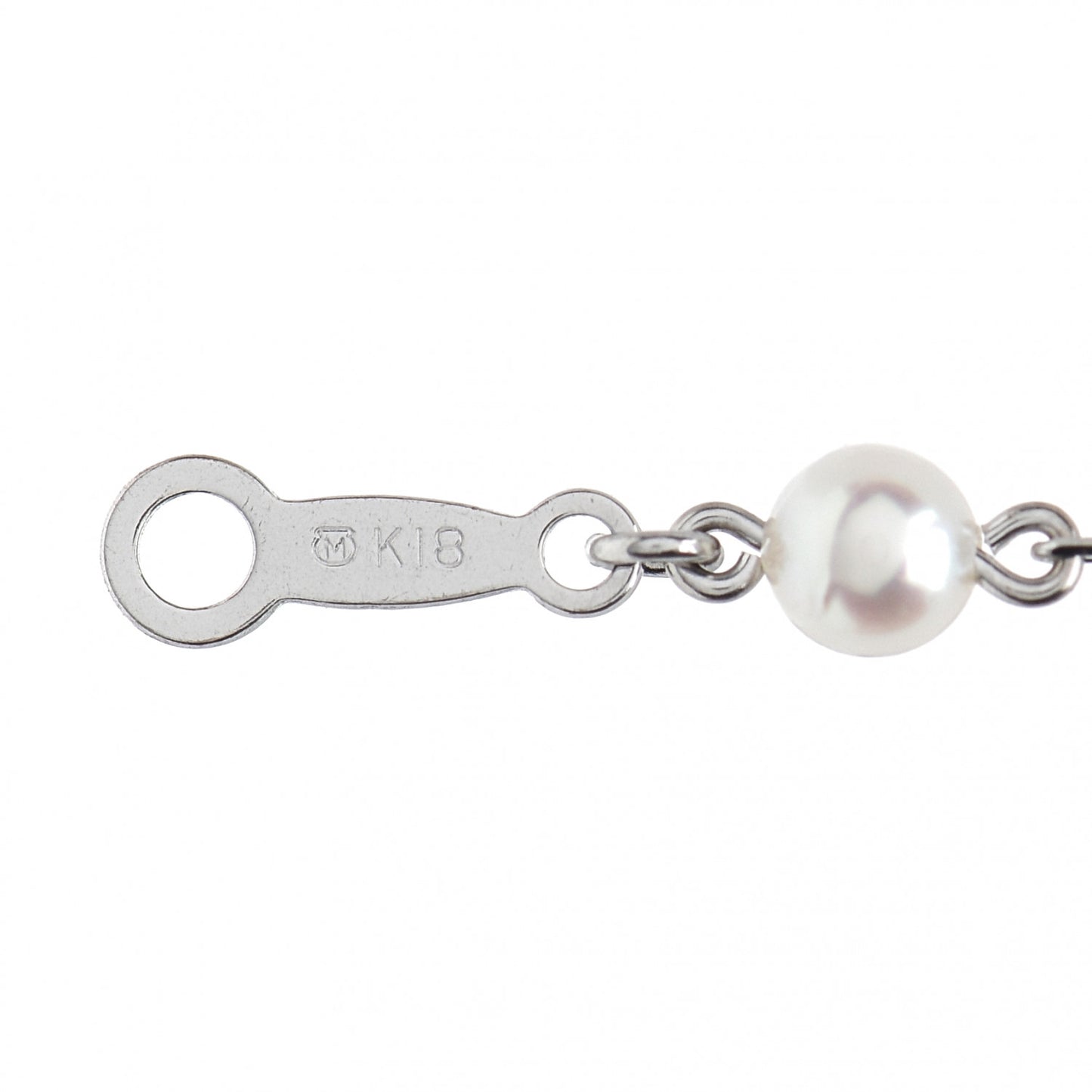 18K White Gold Akoya Pearl 3.5-4mm Station Bracelet