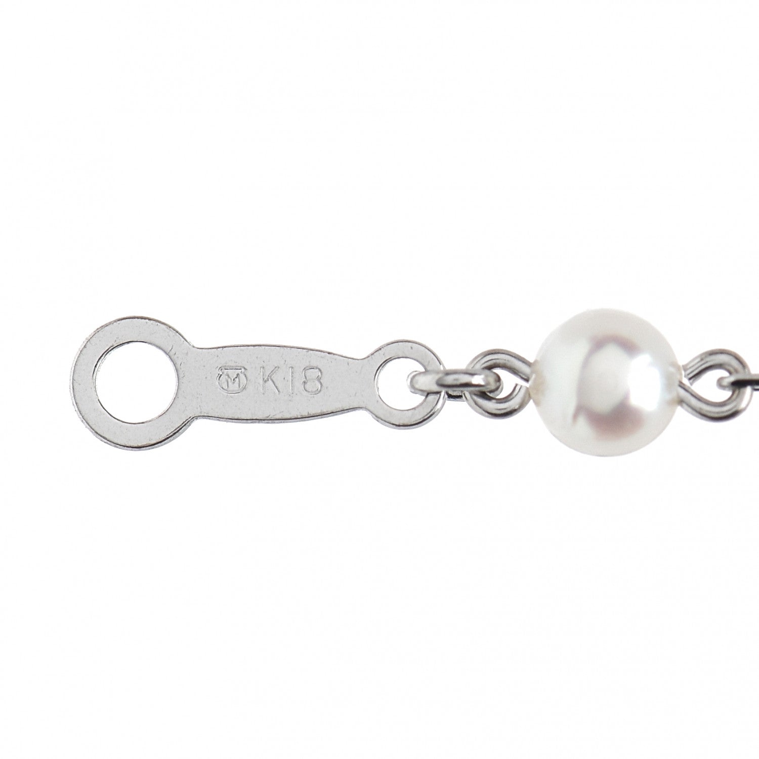 Mikimoto 18K White Gold Akoya Pearl 3.5-4mm Station Bracelet 3 of 3