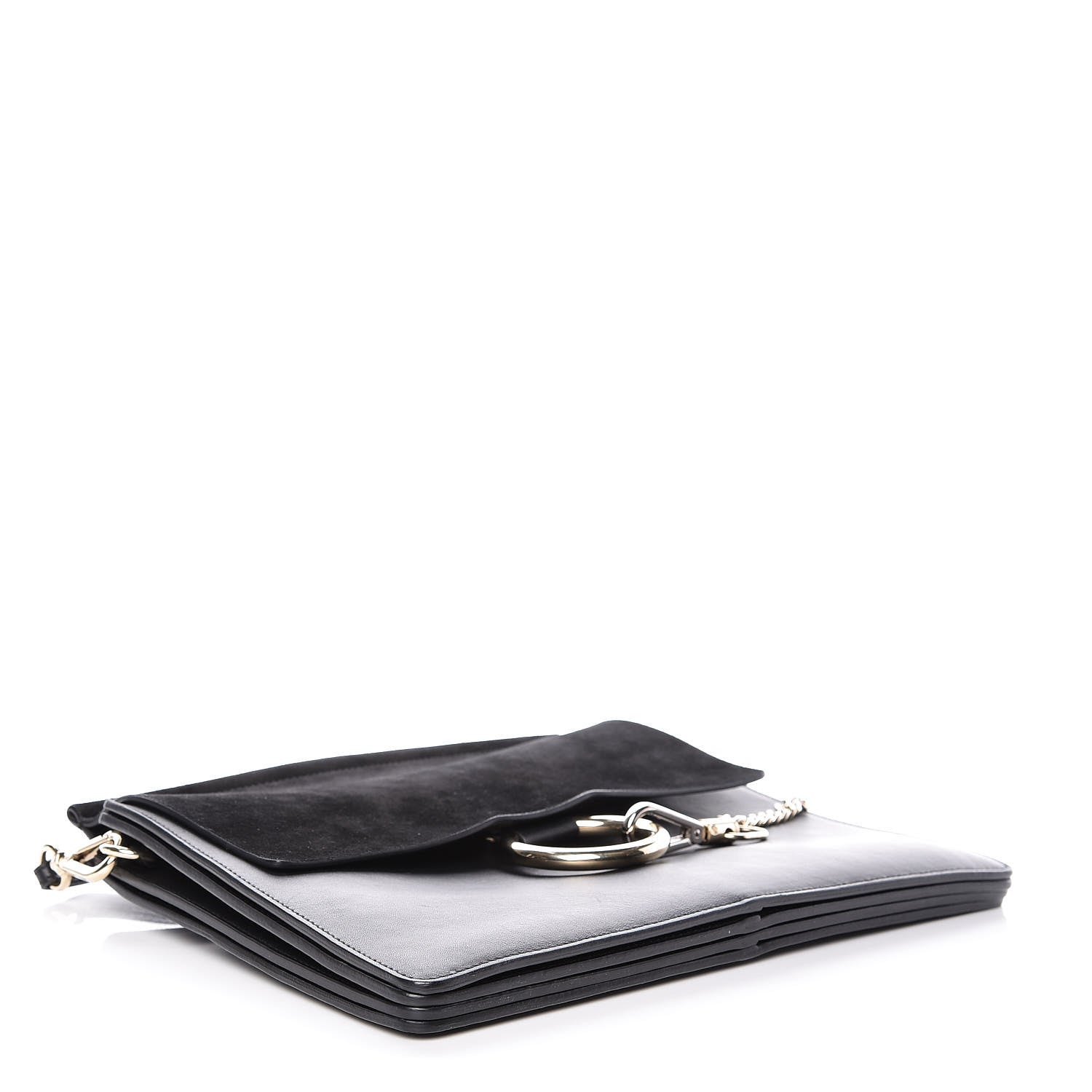 Chloe Suede Calfskin Medium Faye Shoulder Bag Black 4 of 14