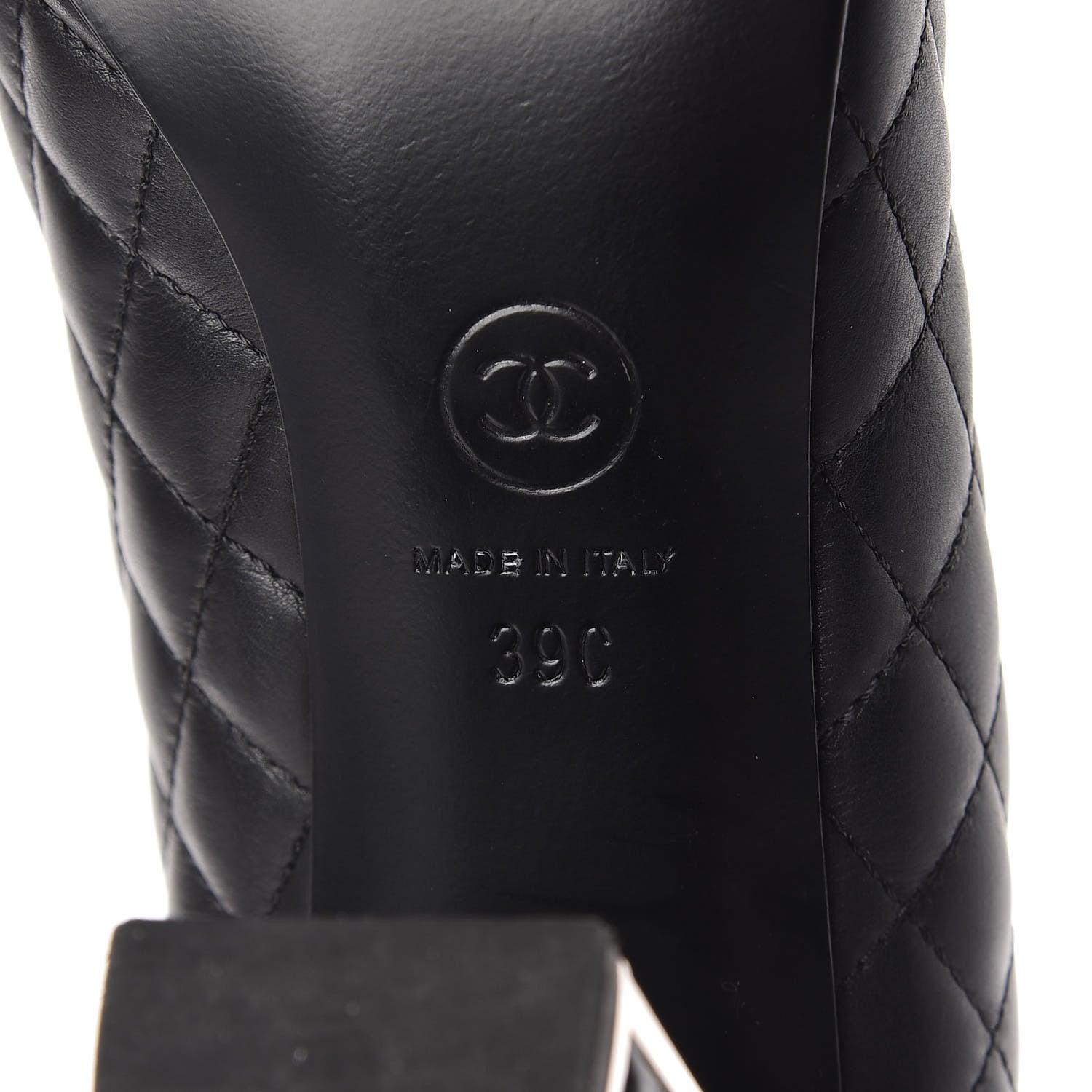 Chanel Lambskin Grosgrain Quilted Cap Toe CC Pumps 39 Black 9 of 15