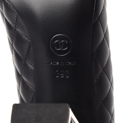Chanel Lambskin Grosgrain Quilted Cap Toe CC Pumps 39 Black 9 of 15
