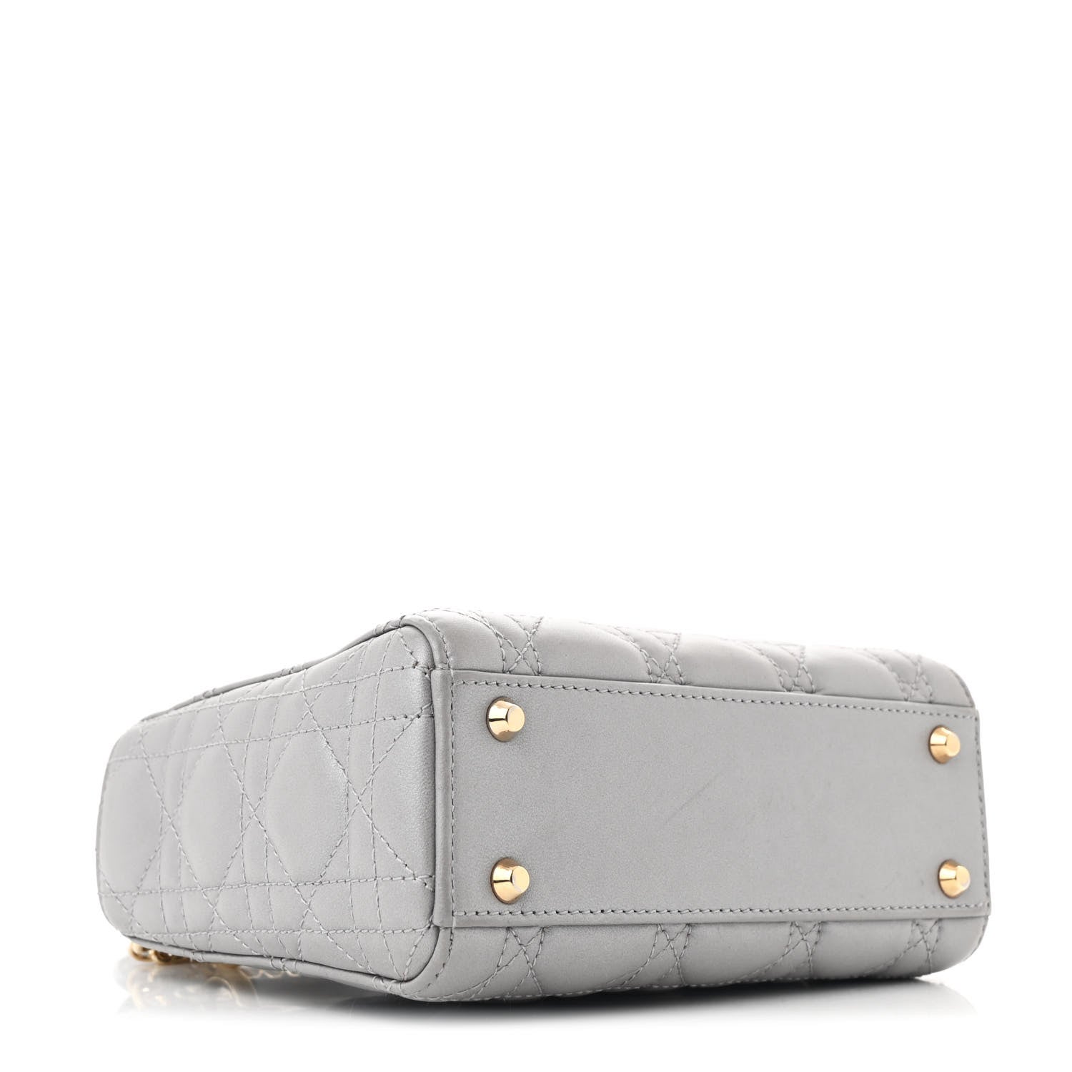 Christian Dior Metallic Lambskin Cannage Mini Lady Dior Grey 4 of 10