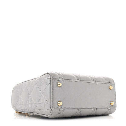 Christian Dior Metallic Lambskin Cannage Mini Lady Dior Grey 4 of 10