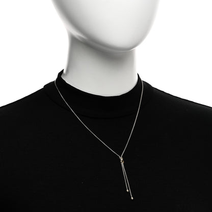 David Yurman Sterling Silver 18K Yellow Gold Petite X Lariat Necklace 2 of 5