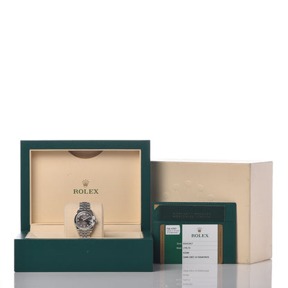 Rolex Stainless Steel 18K White Gold Diamond 28mm Oyster Perpetual Datejust Watch Slate 279174 11 of 11