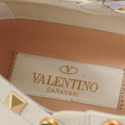 Valentino Garavani Nappa Rockstud Rolling Cage Ballerina Flats 35 Light Ivory 7 of 8