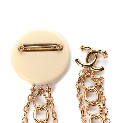 Chanel CC Medallion Multi Strand Long Chain Brooch Gold 6 of 6