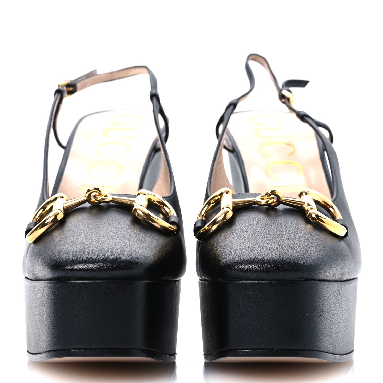 Gucci Nappa Horsebit Platform 35/120mm Slingback Pumps 41 Black 3 of 11