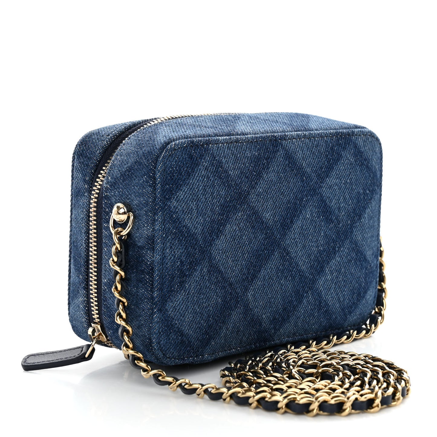 Printed Denim CC Camera Case Blue