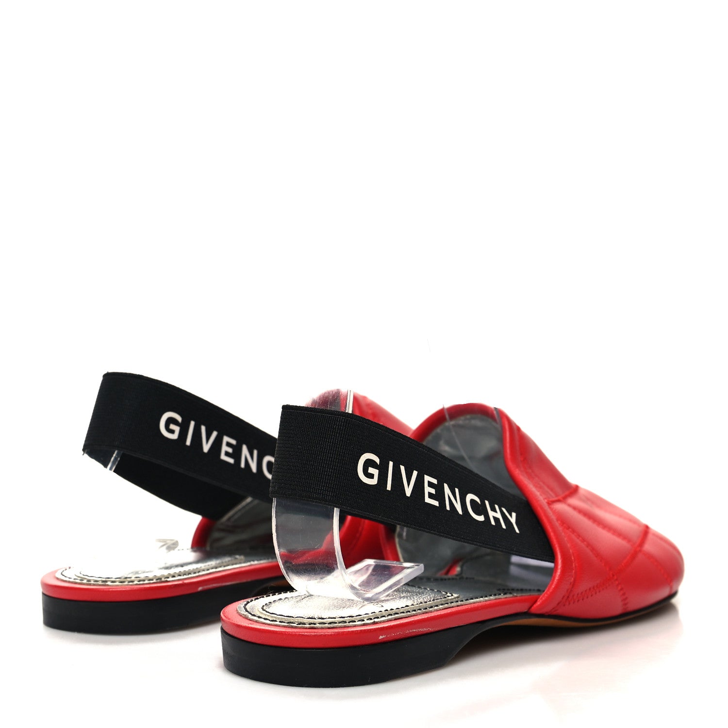 Givenchy Nappa Quilted Rivington Logo Slingback Flat 36 Red 4 of 9