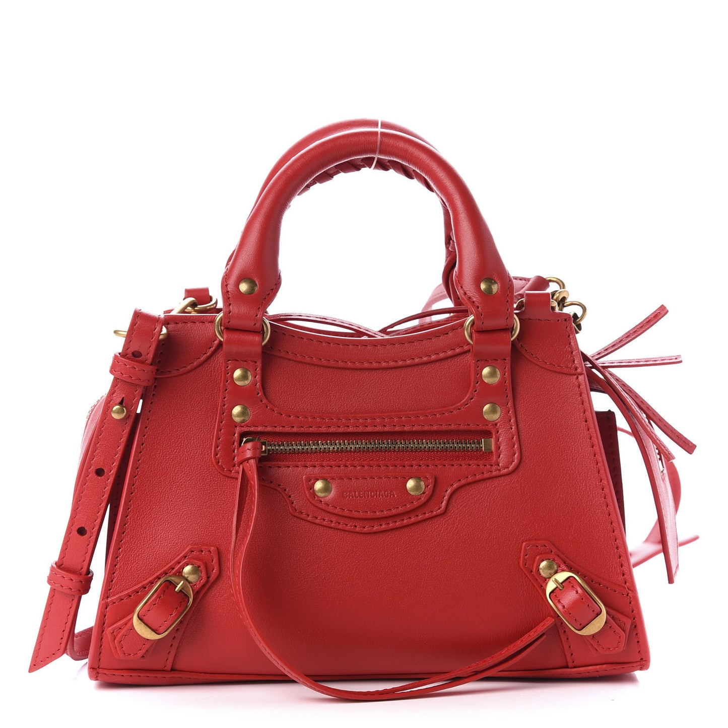 Smooth Calfskin Neo Classic Brass Hardware Mini City Red