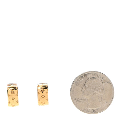 Louis Vuitton Nanogram Earrings Gold 2 of 4