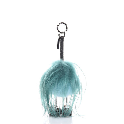 Fendi Goat Mink Fox Fur Mum Wonders Bag Charm Jade Bordeaux 2 of 6
