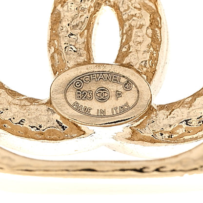 Chanel Crystal Square CC Earrings Gold 3 of 4