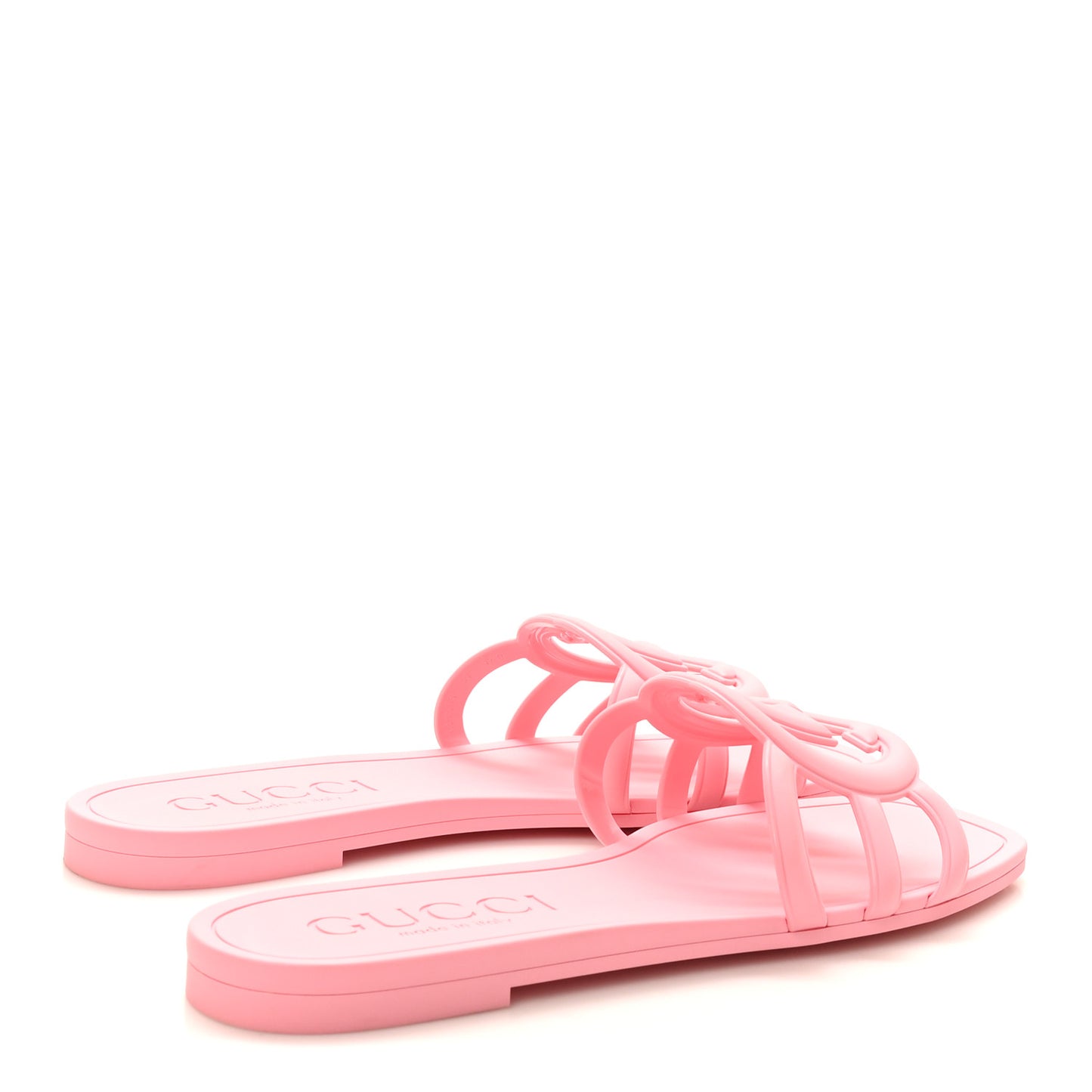 Rubber Interlocking G Womens Slide Sandals 37 Wild Rose