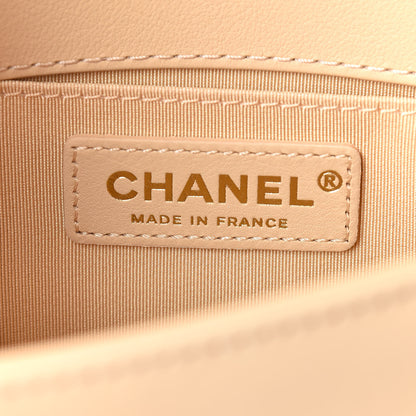 Chanel Calfskin Quilted Small Boy Handle Flap Beige 8 of 12
