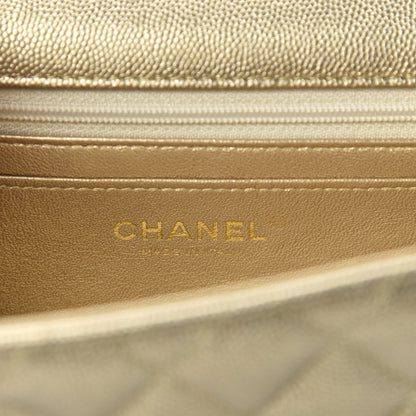 Chanel Metallic Caviar Quilted Mini Top Handle Rectangular Flap Gold 8 of 10