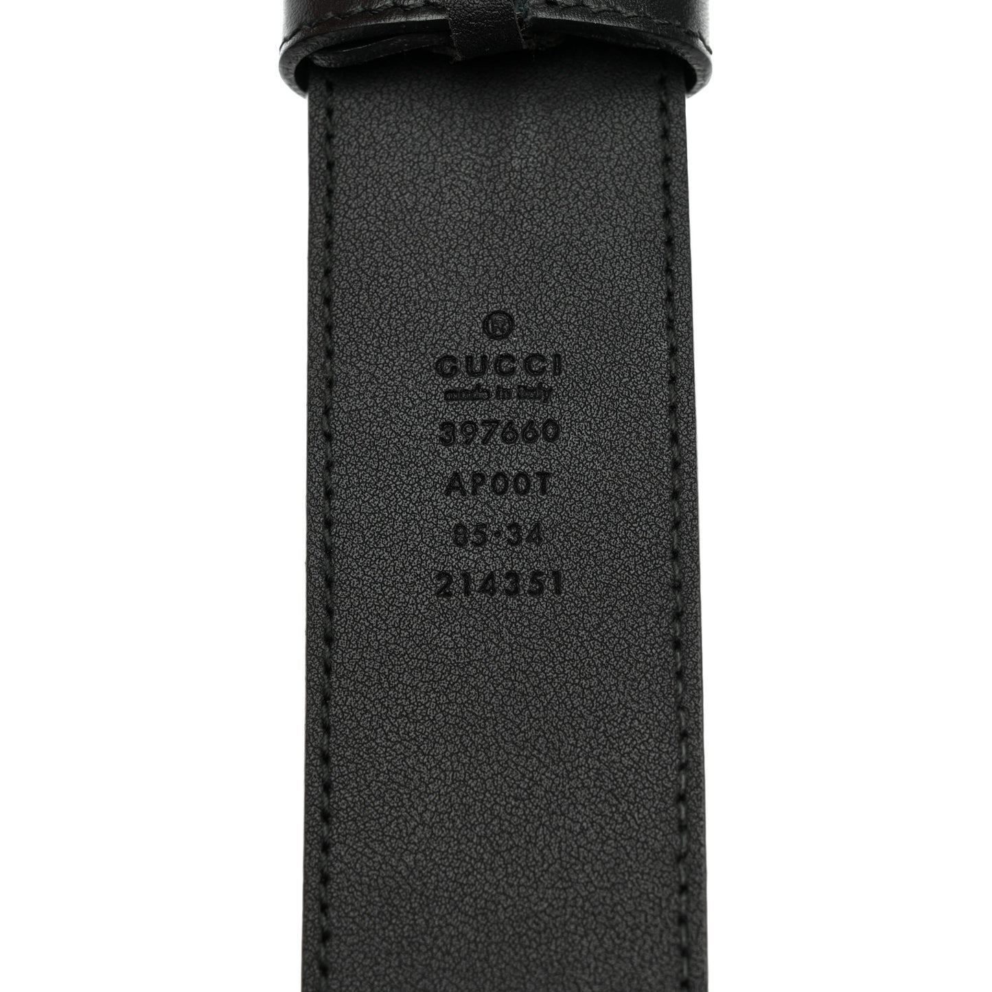 Moon Calfskin Double G 40mm Belt 85 34 Black
