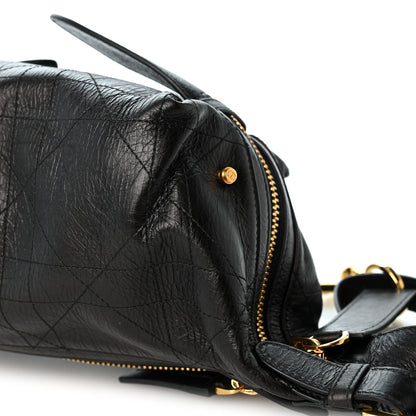 Christian Dior Crinkled Calfskin Macrocannage Small D-Journey Bag Black 10 of 10
