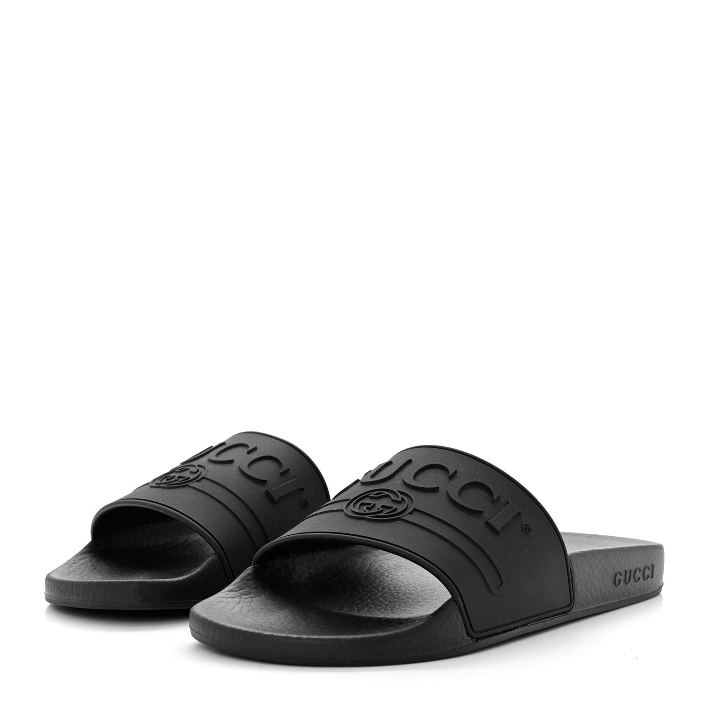 Rubber Womens Logo Slide Sandals 38 Black