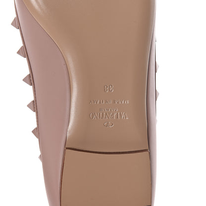 Valentino Garavani Calfskin Lacquered Monochrome Rockstud Ballerina Flats 38 Poudre 6 of 8