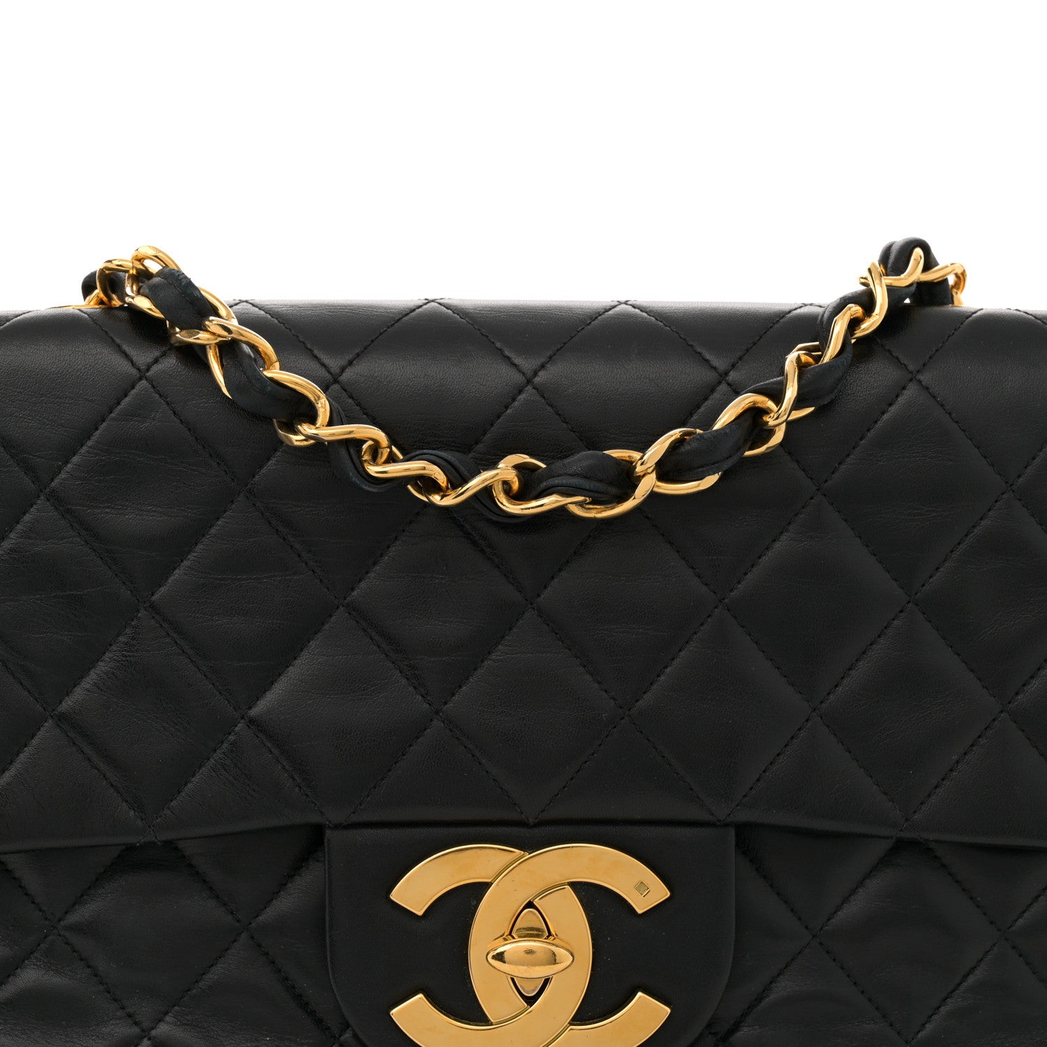 Chanel Lambskin Quilted XL Jumbo Single Flap Black 8 of 14