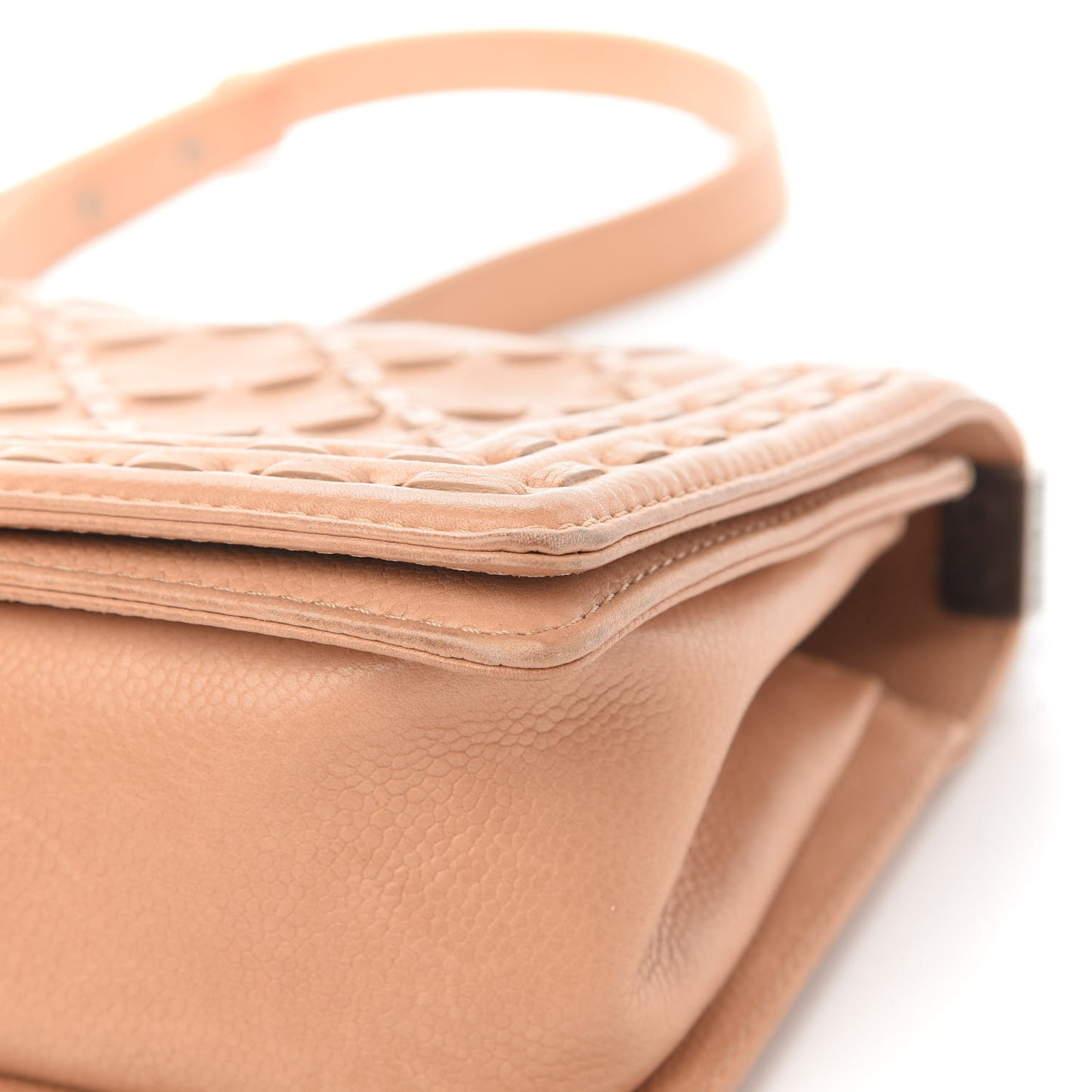 Caviar Stitched Medium Boy Flap Dark Beige