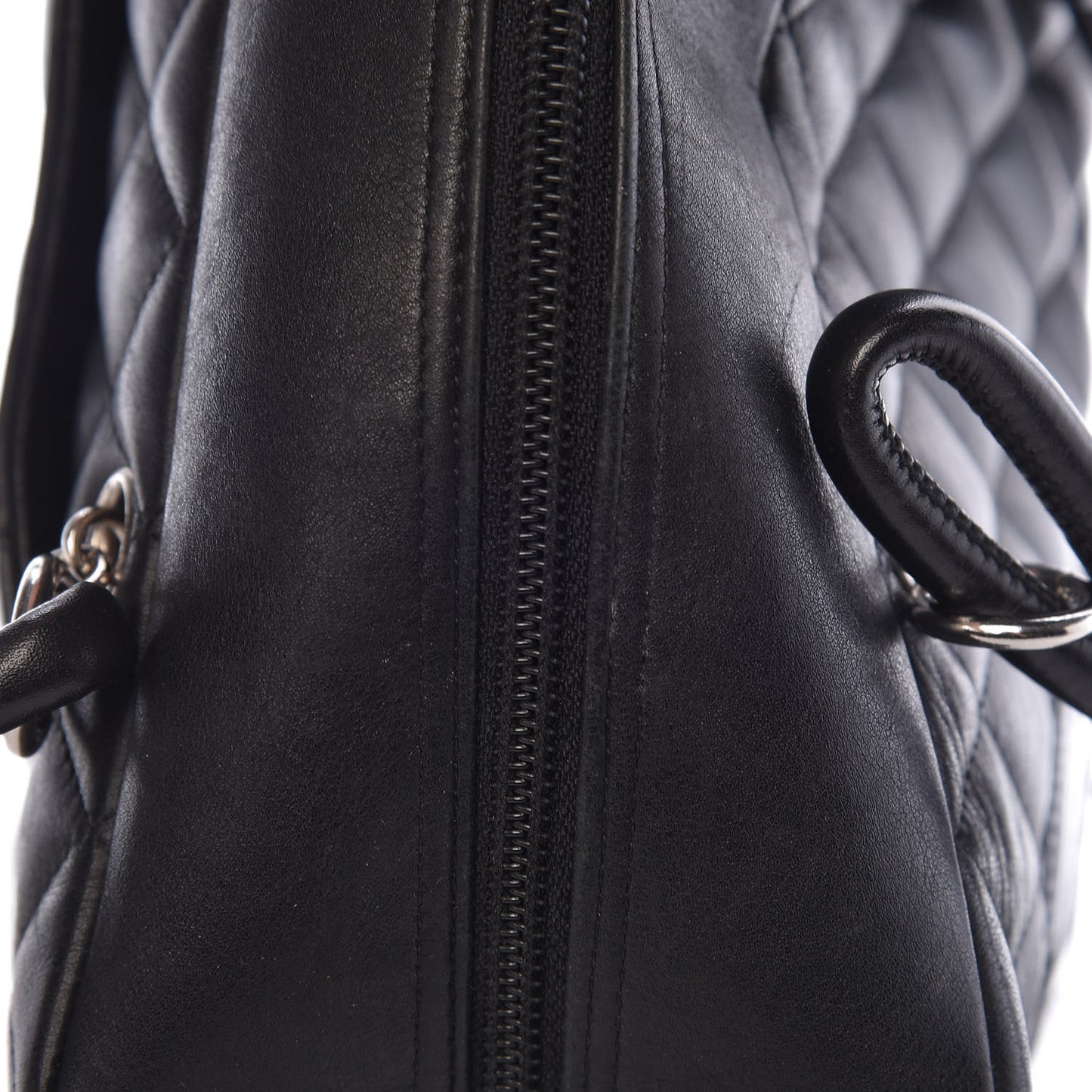 Calfskin Quilted Large Cambon Bowler Black
