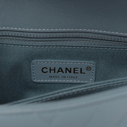 Chanel Caviar Chevron Quilted Mini Coco Handle Flap Sky Blue 9 of 11