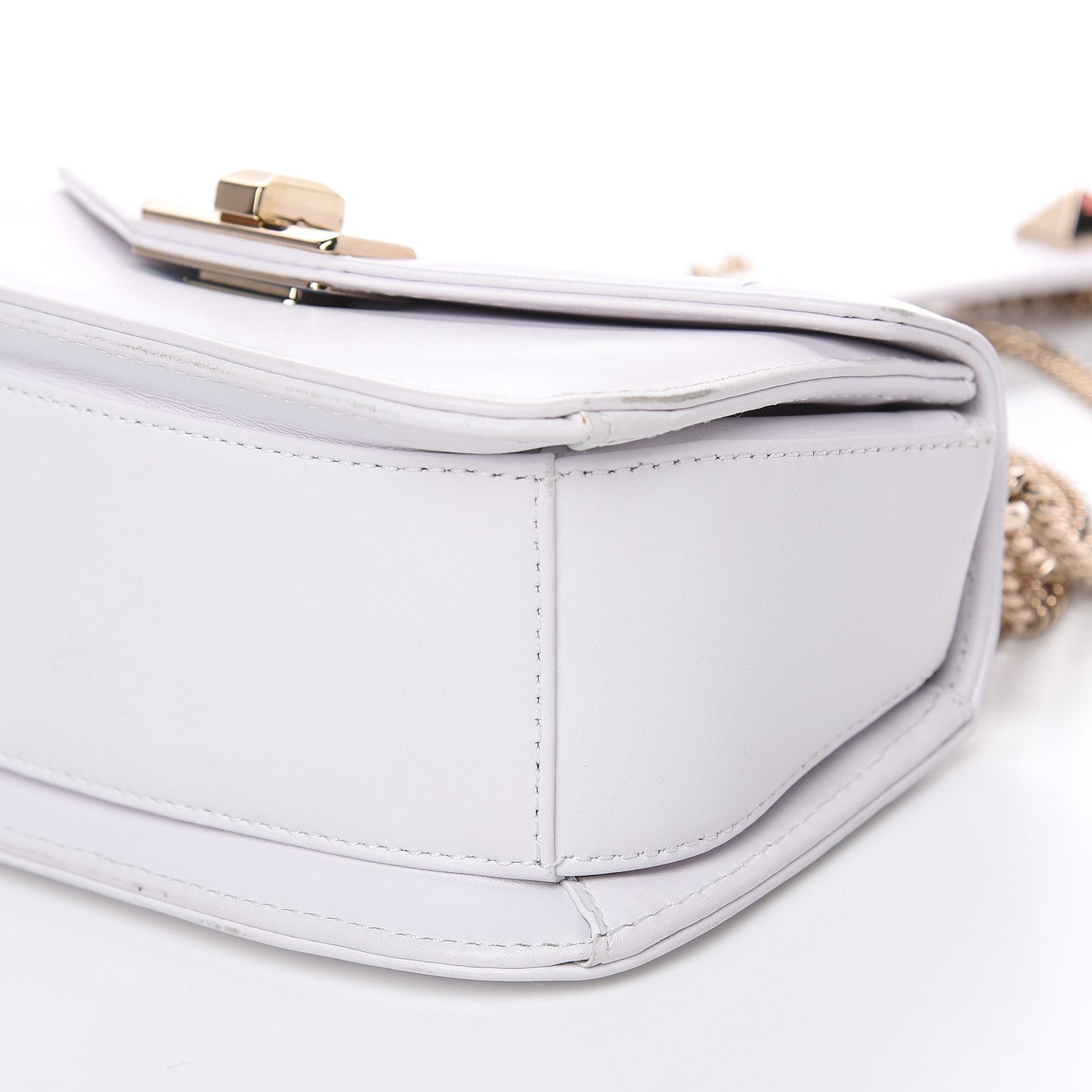 Calfskin VLTN Small Shoulder Bag White