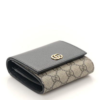 Gucci Dollar Calfskin GG Supreme Monogram Medium GG Marmont Wallet Black Beige Ebony 4 of 9