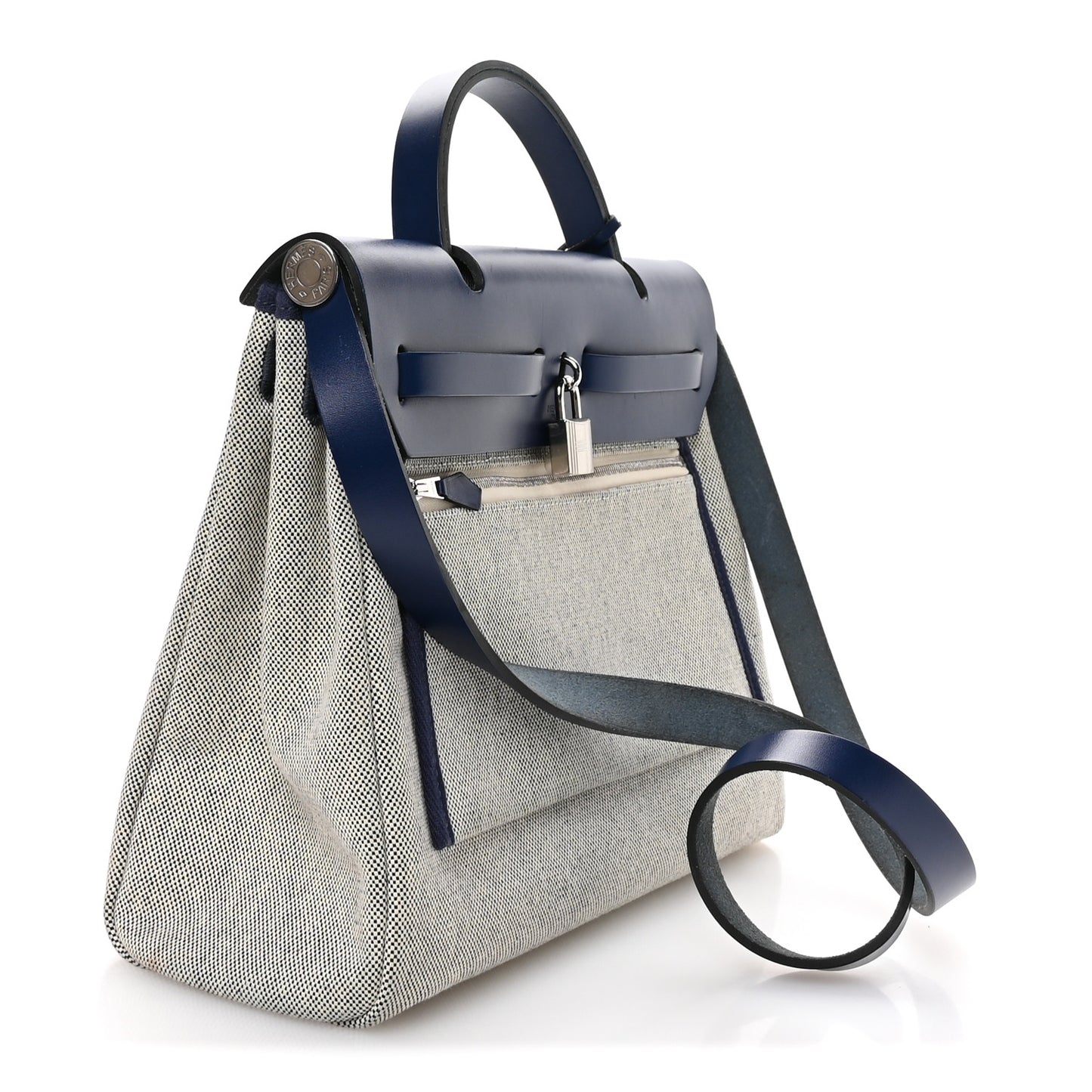 Vache Hunter Toile H Brides de Gala Herbag Zip Retourne 31 PM Bleu De France Ecru Black Bleu Saphir