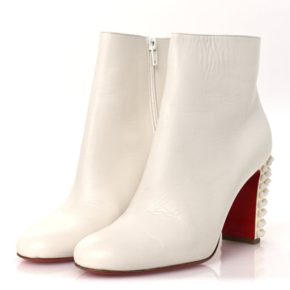 Christian Louboutin Smooth Calfskin Suzi Folk 85 Ankle Boots 38 White 4 of 11
