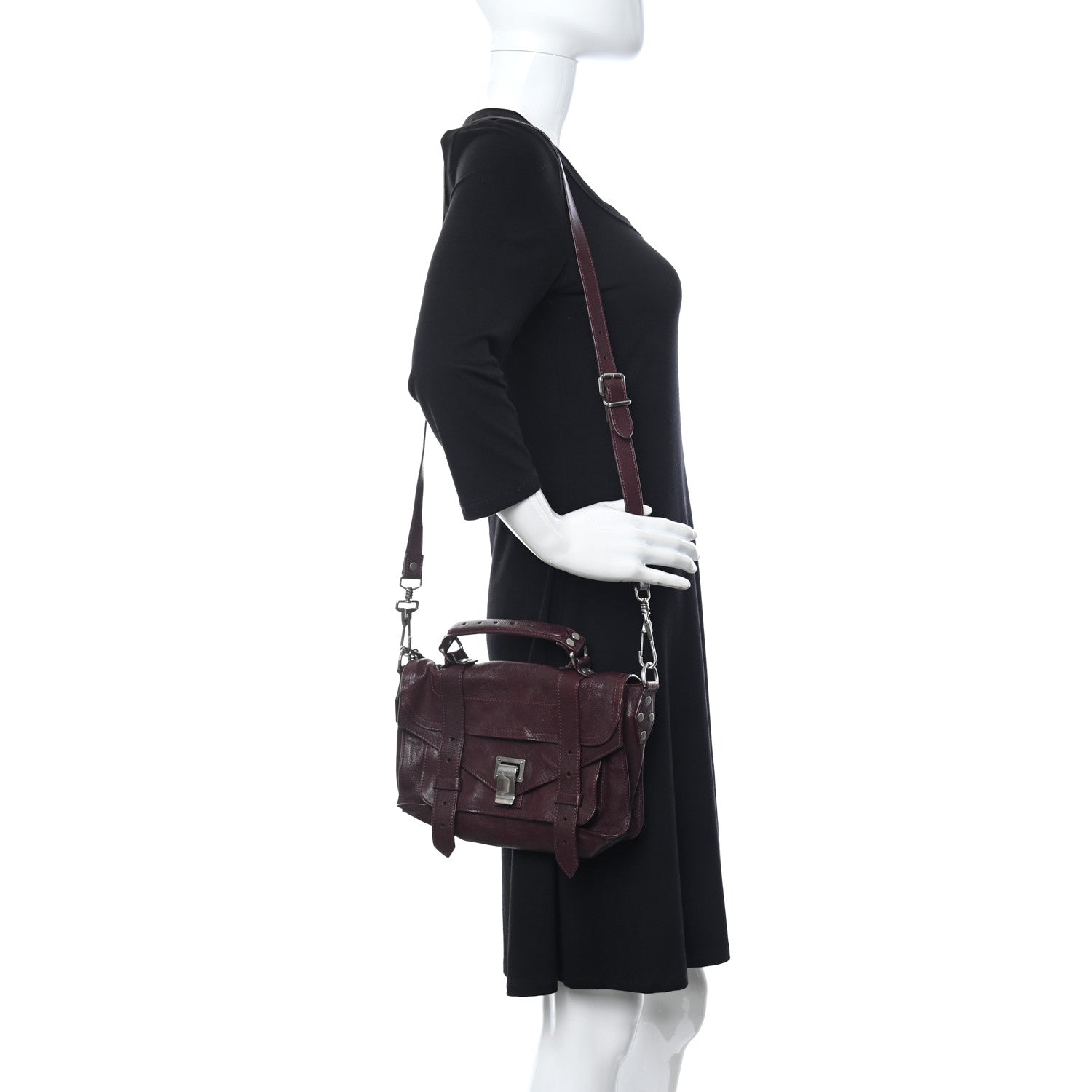 Proenza Schouler Lambskin Medium PS1 Satchel Burgundy 2 of 10